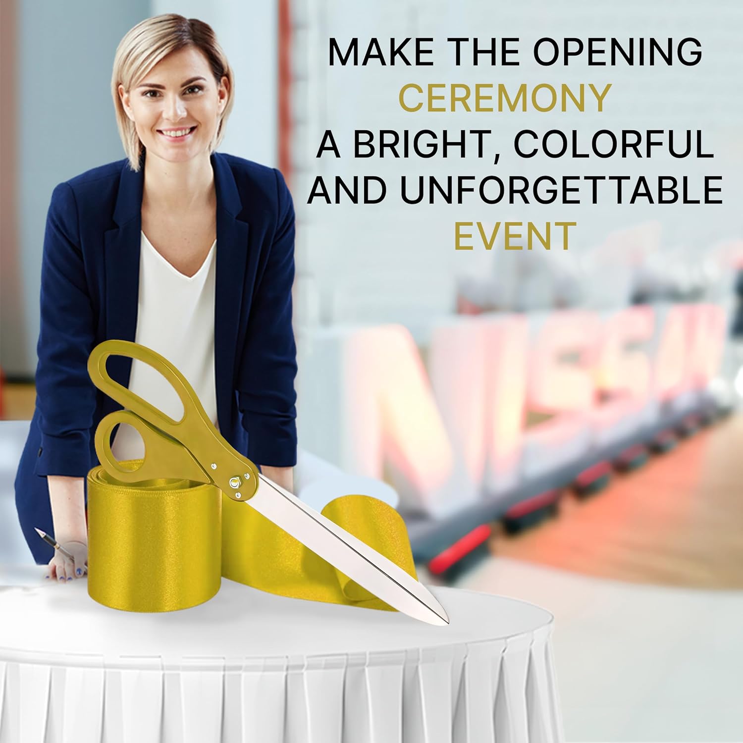 Giant Gold Scissors for Ribbon Cutting Ceremony 25 Inch