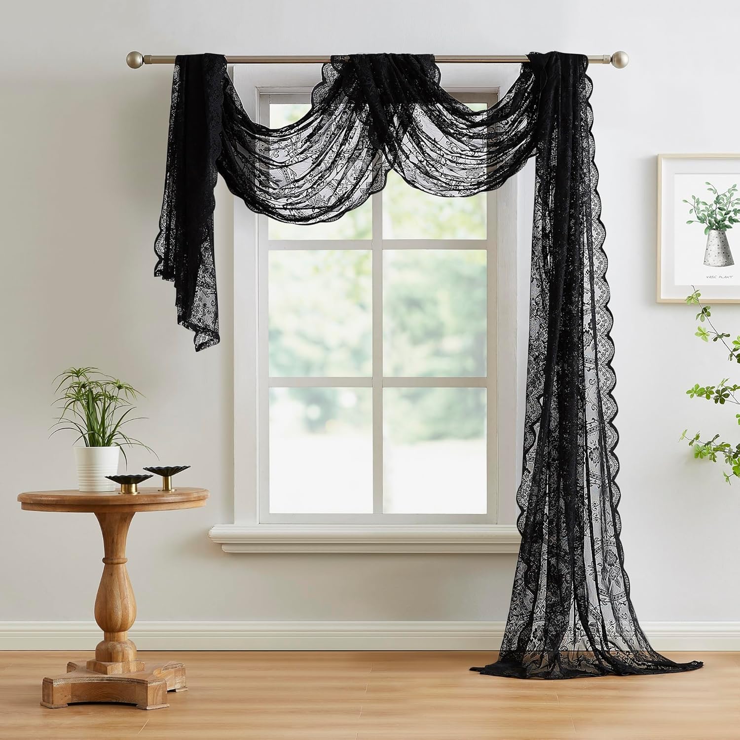 Warm Home Designs 54 Inch Wide Black Lace Fabric 6 Yards Long