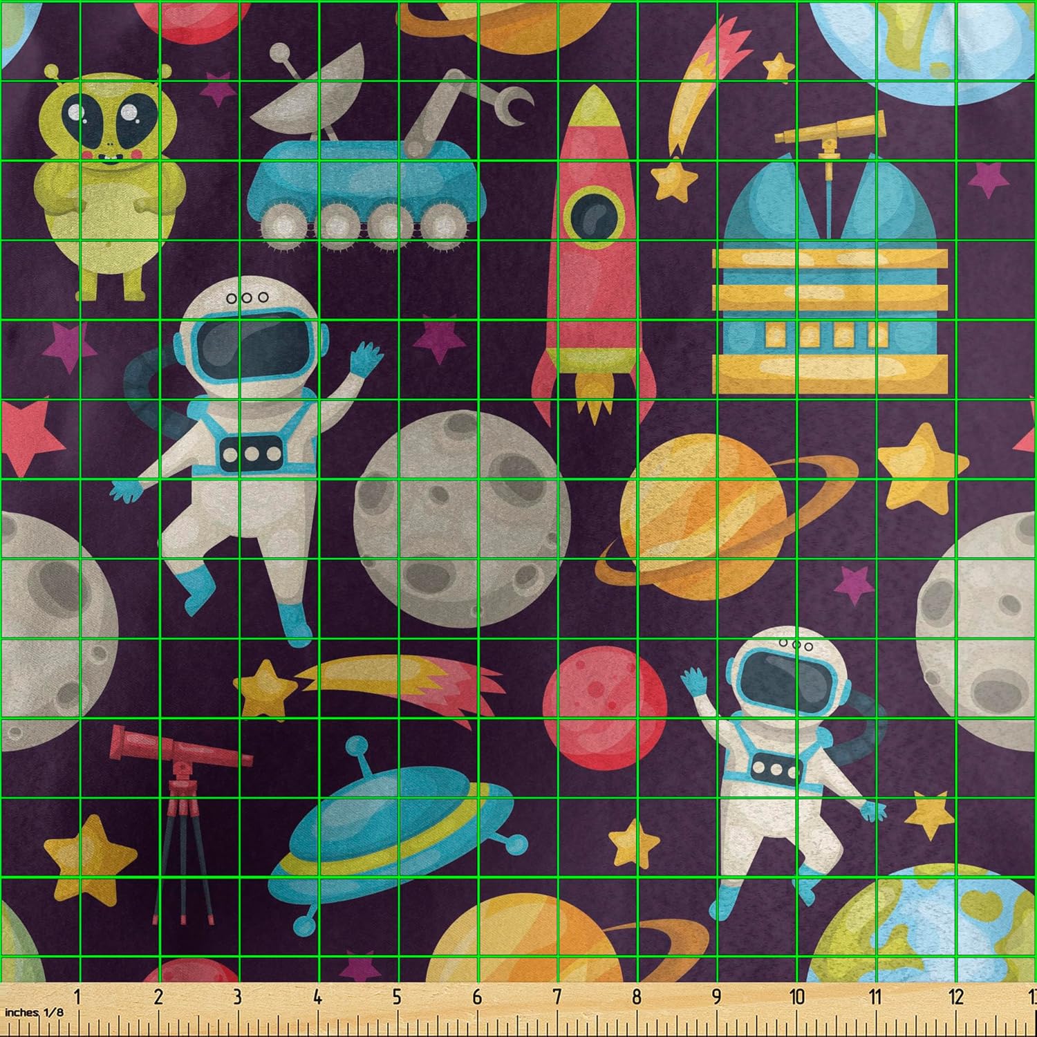 Ambesonne Outer Space Fabric by the Yard Galaxy Pattern 1