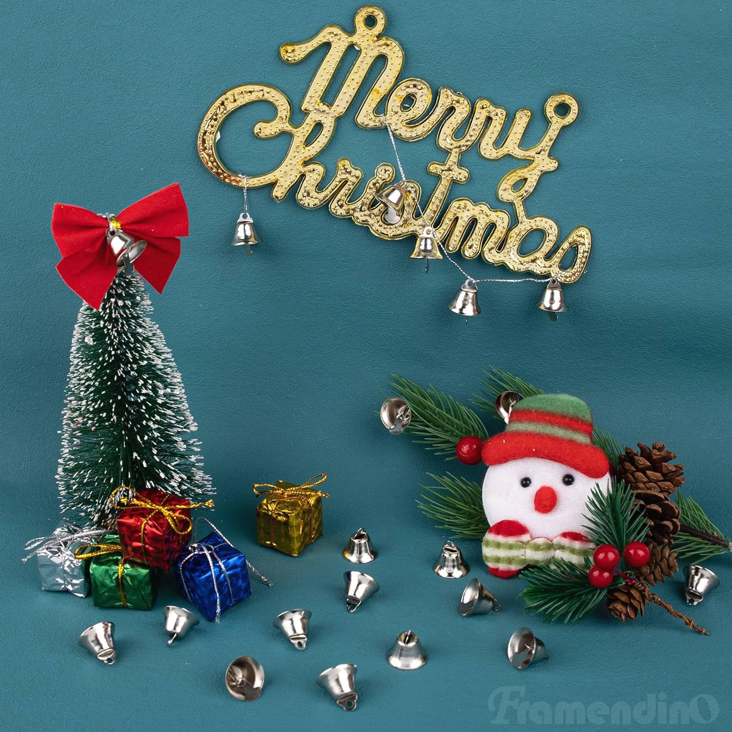 Framendino 200 Pack Silver Mini Jingle Bells