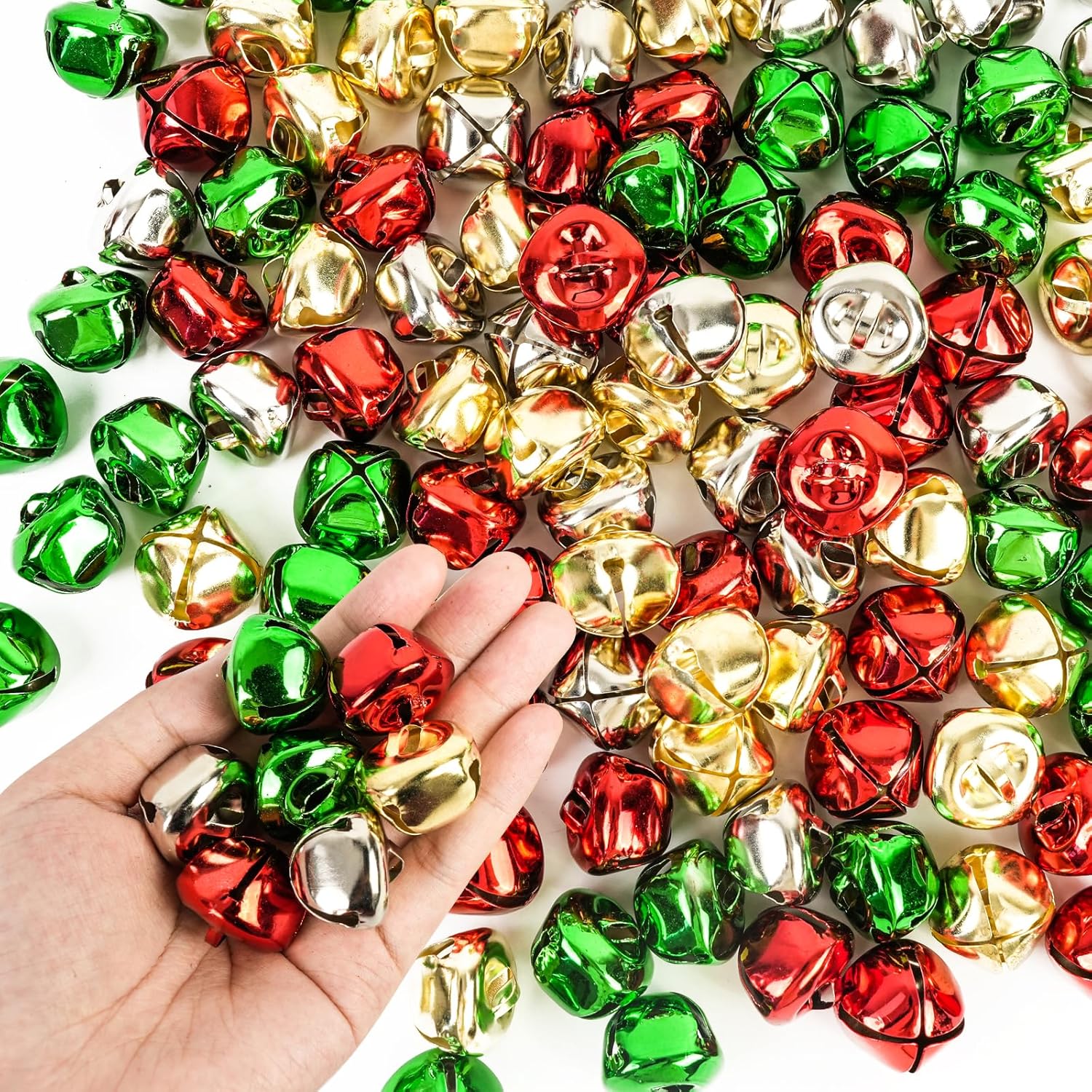 120Pcs Jingle Bells for Christmas and Pet Decorations