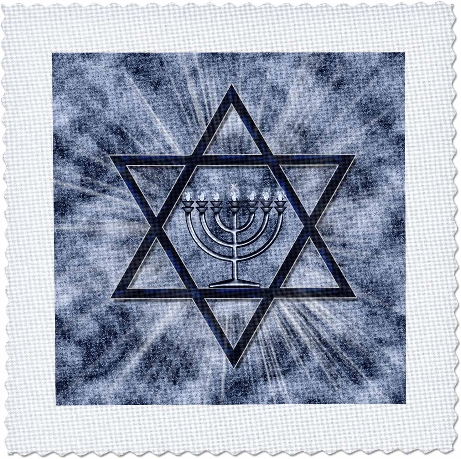 3dRose qs_52283_1 Hanukkah Menorah Quilt Square