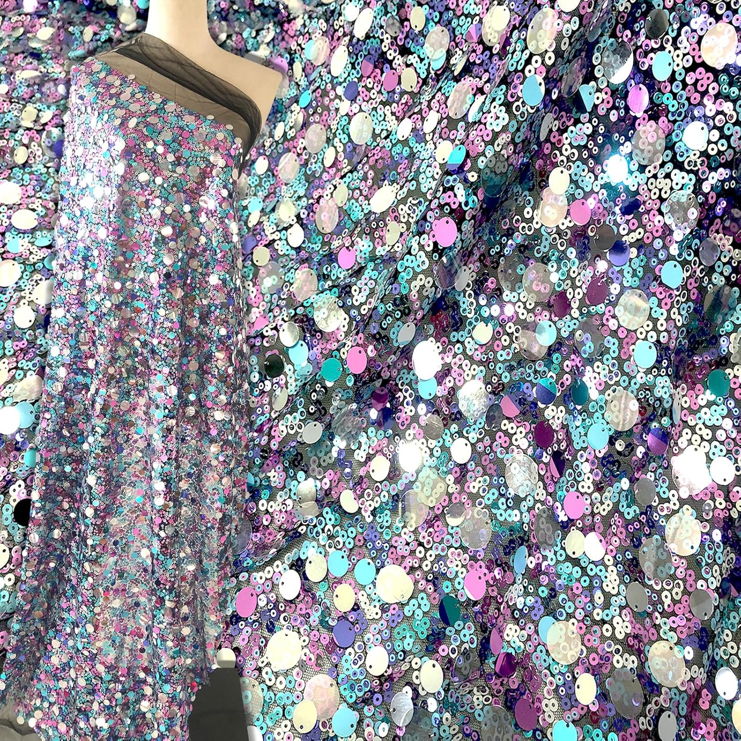 Purple Laser Illusion Sequin Fabric 1 Yard