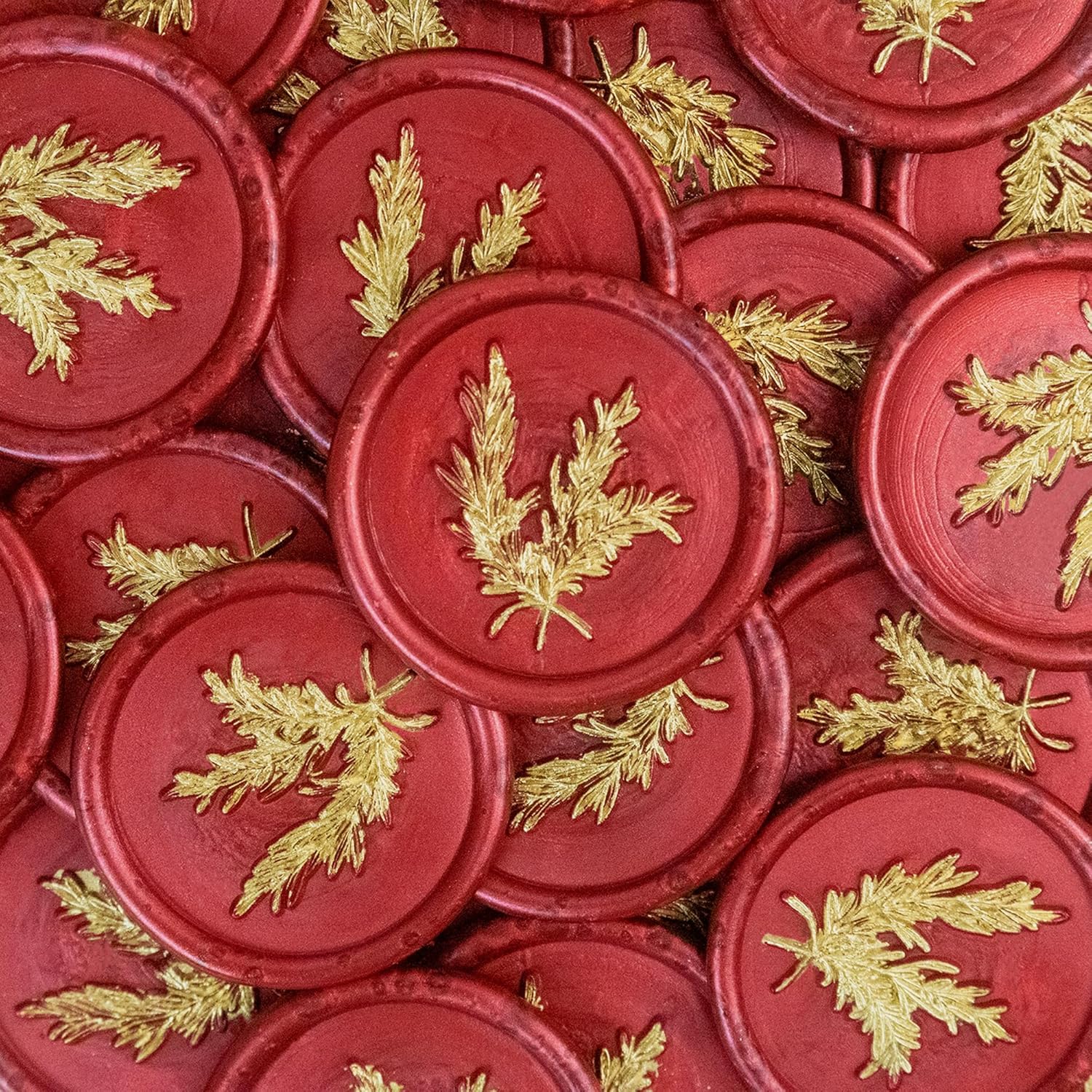 25Pcs Gold Red Wax Seal Stickers for Envelopes and Invitations
