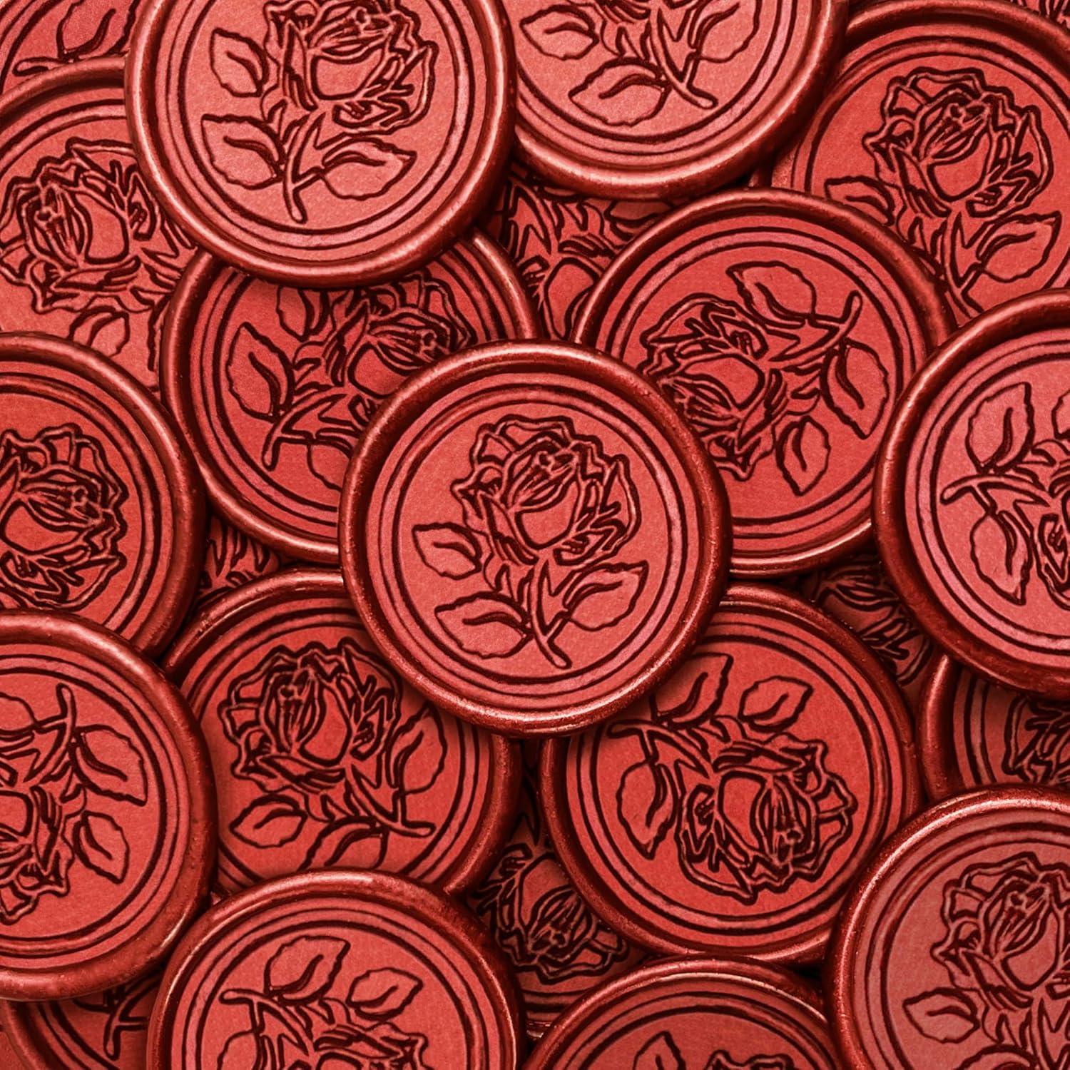 100Pcs Rose Style Self Adhesive Wax Seal Stickers for Envelopes