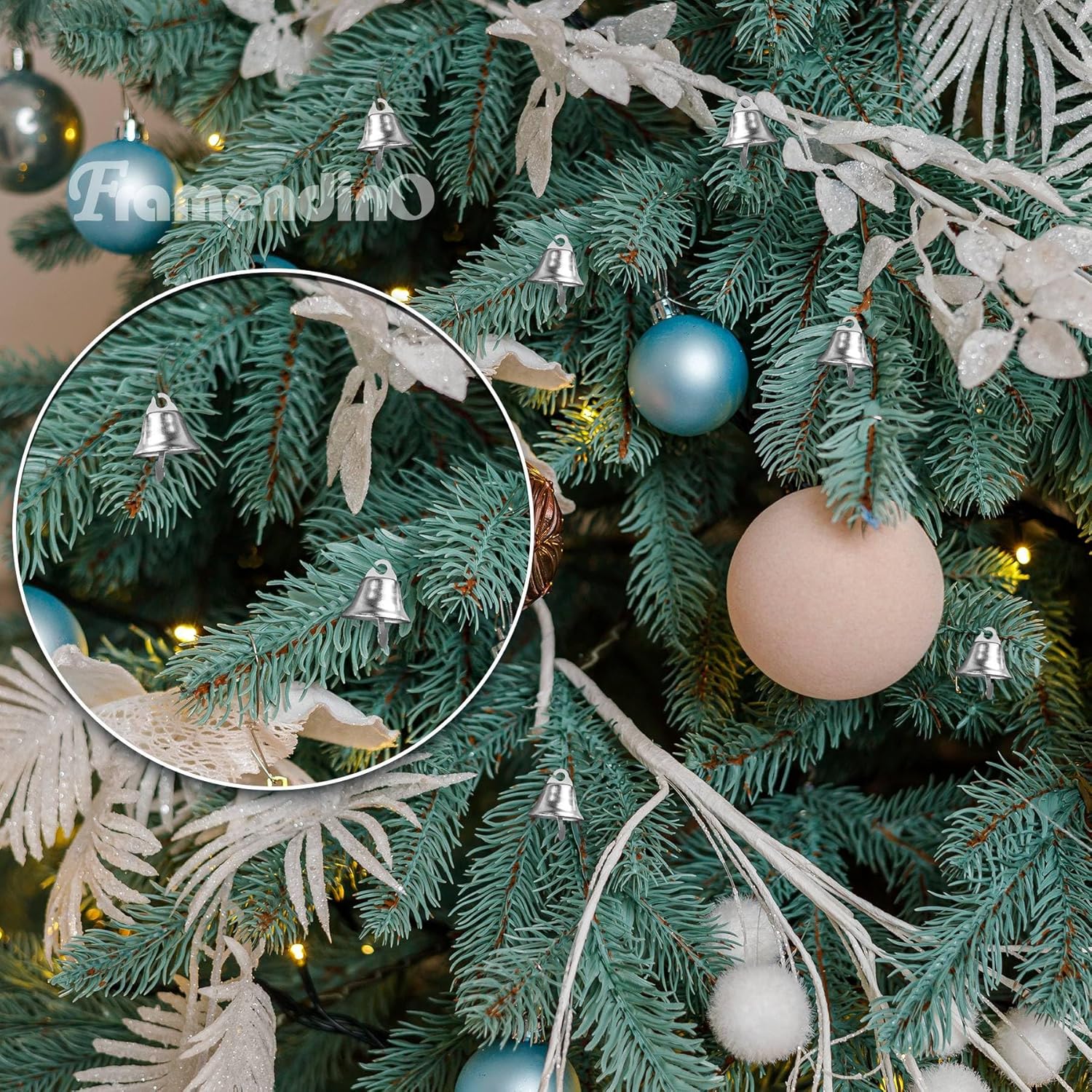 Framendino 200 Pack Silver Mini Jingle Bells
