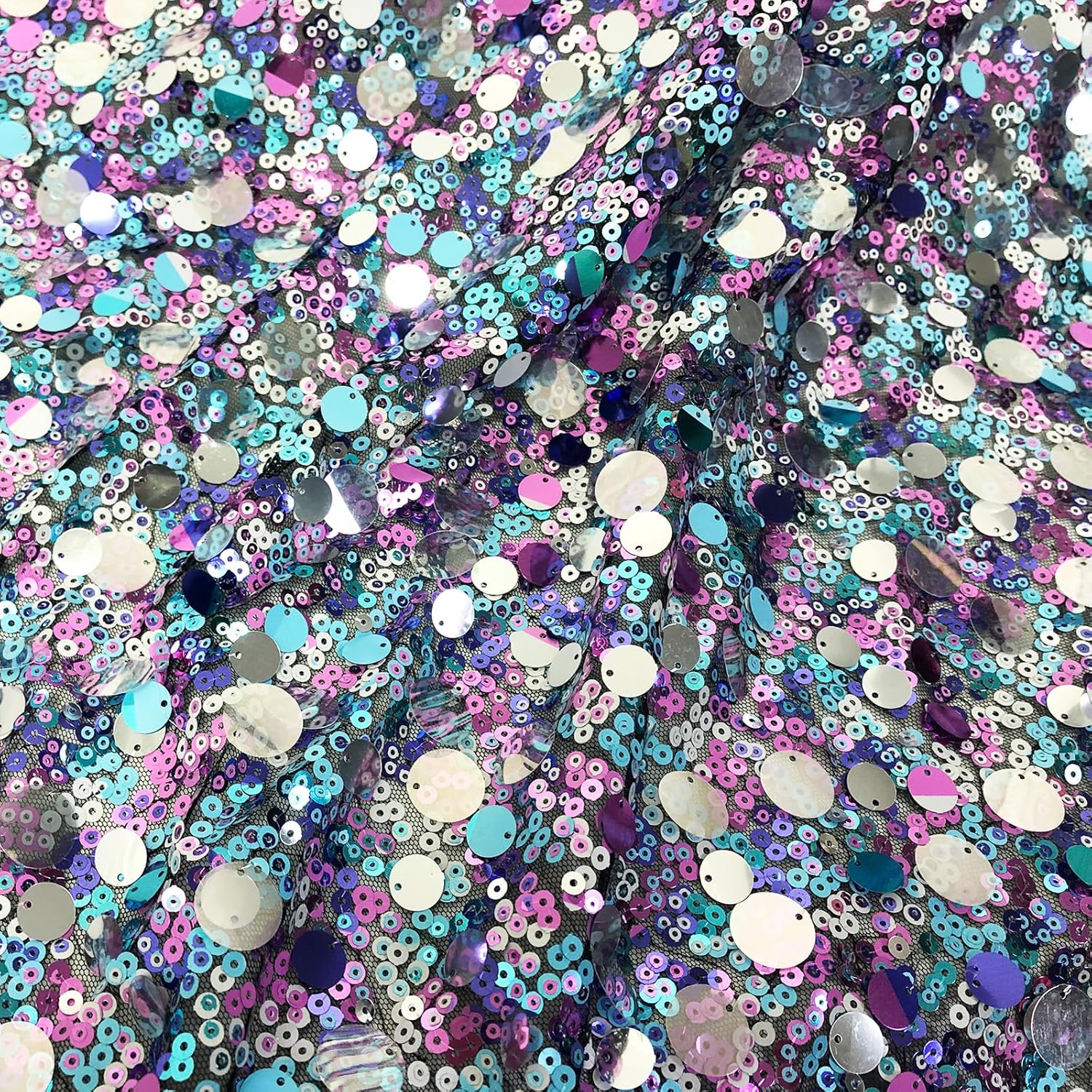 Purple Laser Illusion Sequin Fabric 1 Yard