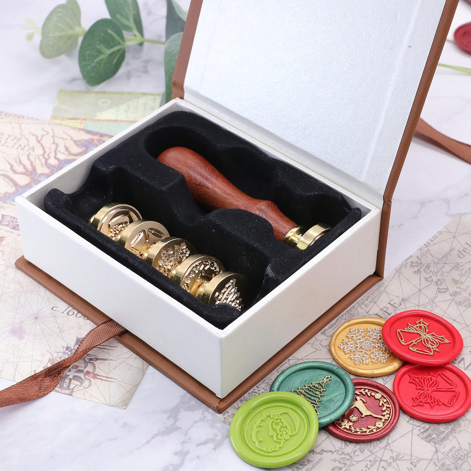 SWANGSA Christmas Wax Seal Stamp Set 6 Pieces