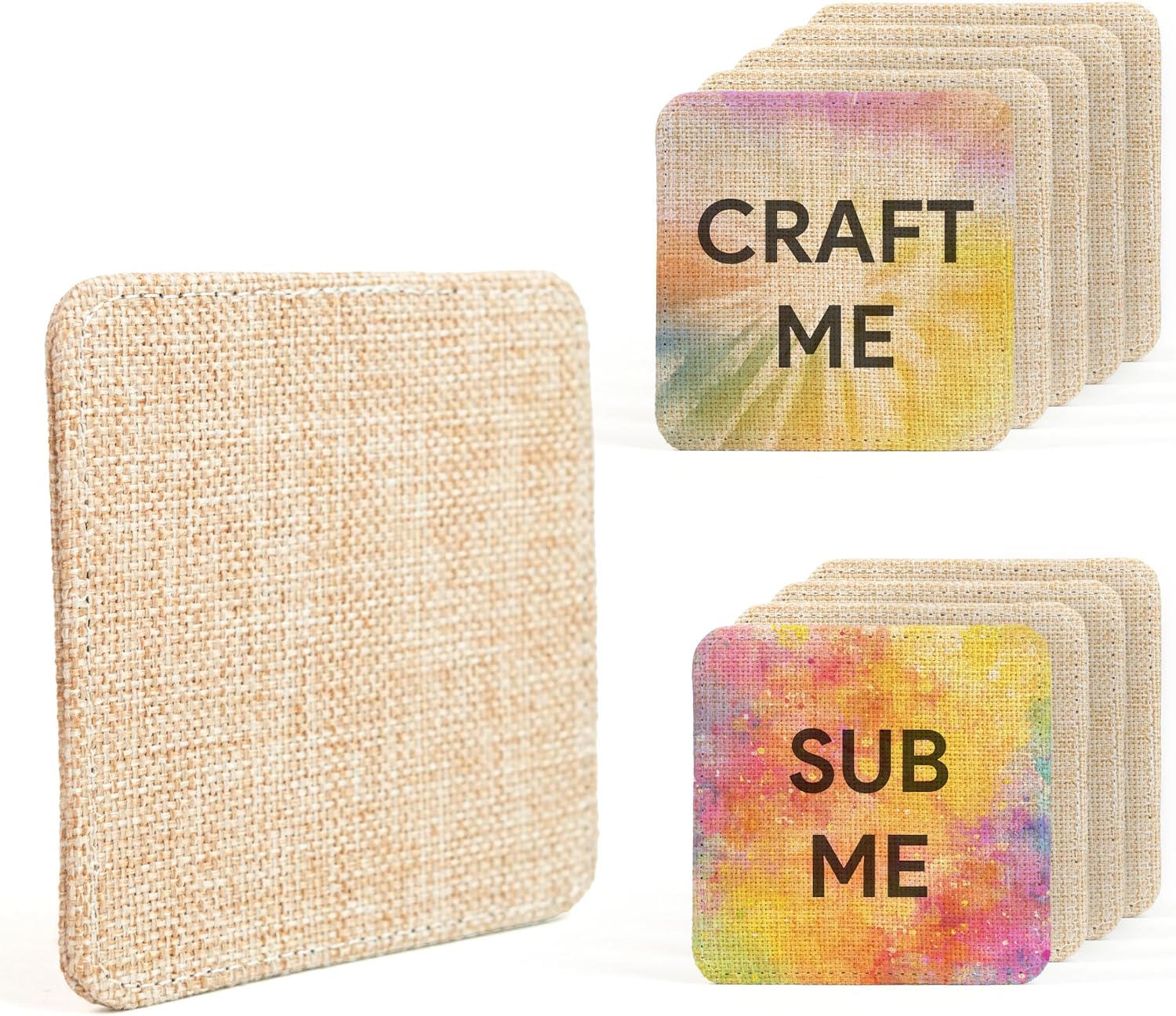 RYTOO Sublimation Coasters Bulk - Square 10 Pack
