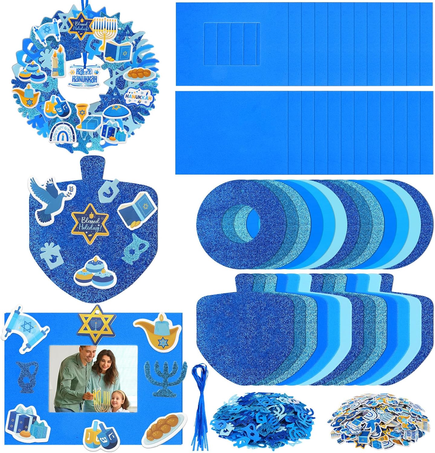 Yeaqee 448 Pcs Hanukkah Foam Stickers Set
