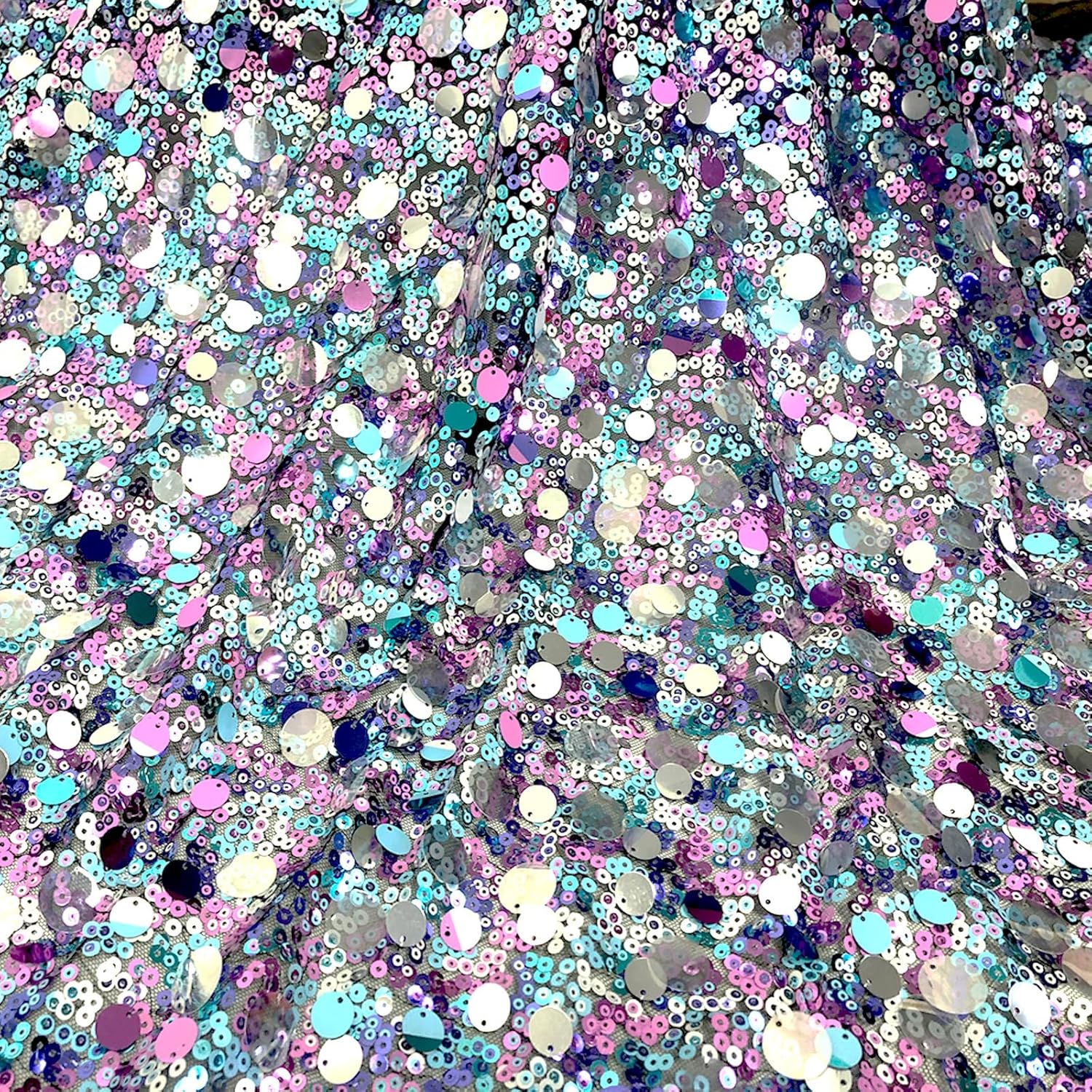 Purple Laser Illusion Sequin Fabric 1 Yard
