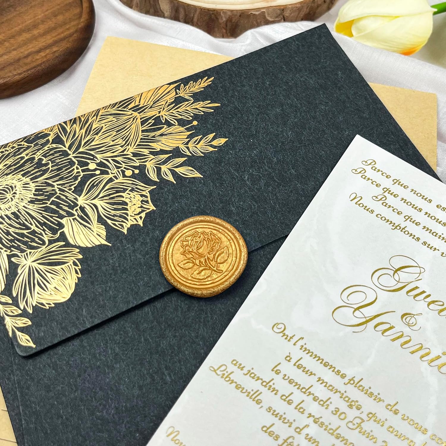 100Pcs Rose Style Adhesive Wax Seals for Envelopes