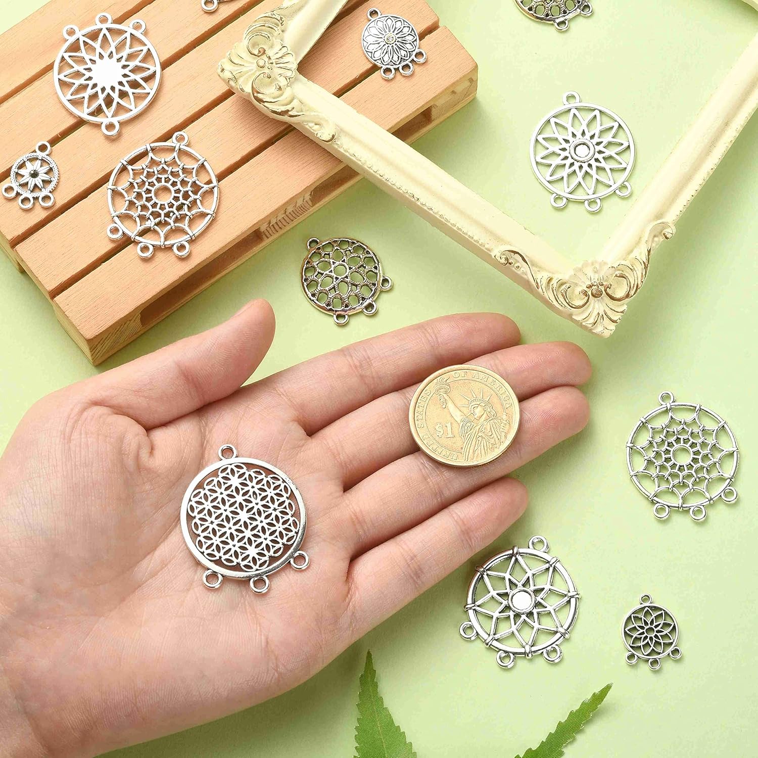 KitBeads Alloy Dream Catcher Charms for Jewelry Making