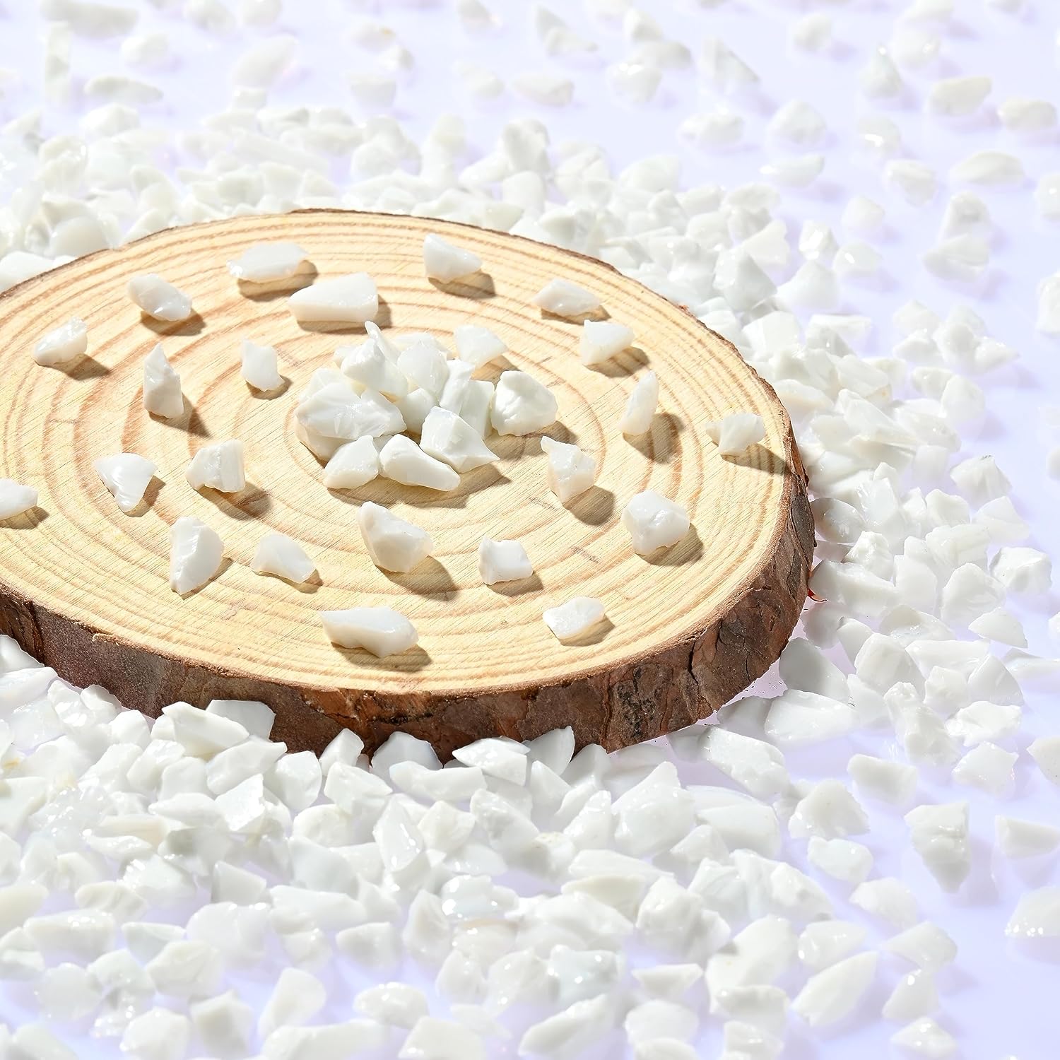 White Sea Glass Chips 3-6mm Crushed Glass for Resin Art
