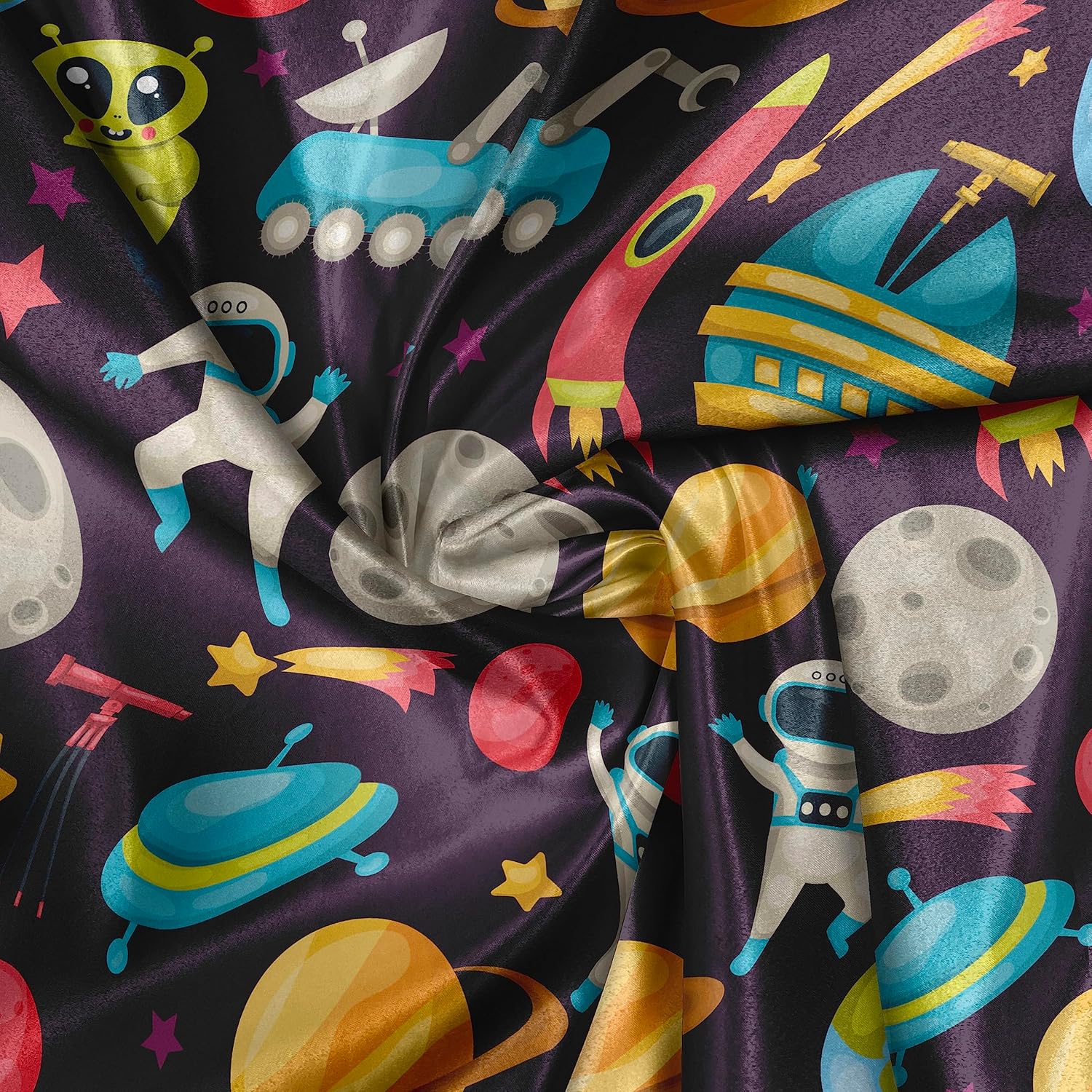 Ambesonne Outer Space Fabric by the Yard Galaxy Pattern 1