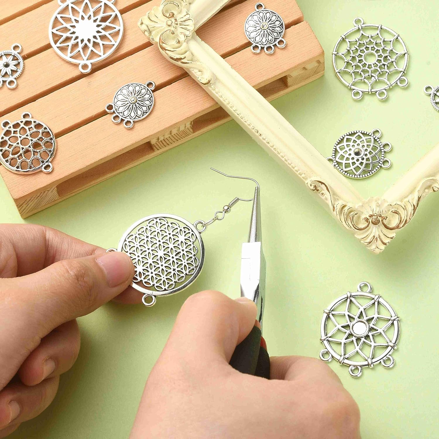 KitBeads Alloy Dream Catcher Charms for Jewelry Making