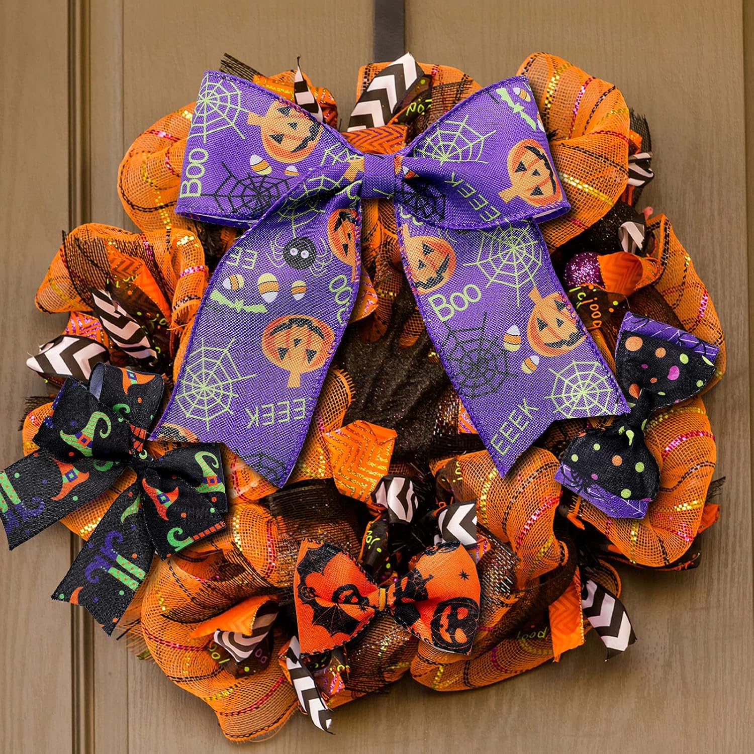 Chuangdi Halloween Ribbons 6 Rolls 30 Yards Wired Edge Decorations